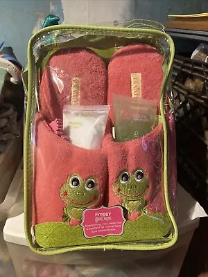 Foot Spa Bundle Pink Slippers Scrub Lotion Nail File Sister Spa Frogs Pampering • $21