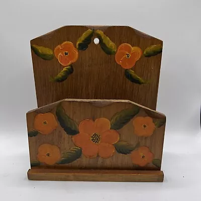 Vtg Retro 70s Cottage Core Hand Painted Mail Sorter Napkin Holder Granny Chic • $9.84