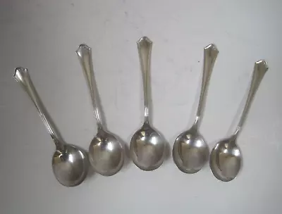 5 Oneida Par Plate  Vernon Ashley  Gumbo Spoons 6.875  Silver Plate 1917 No Mono • $19.99