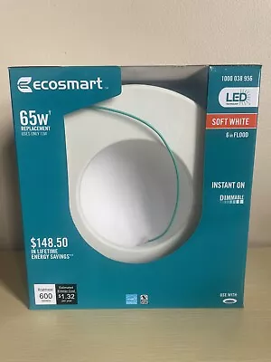 EcoSmart LED Soft White 65W 6in Flood Standard Retrofit Downlight Dimmable • $10