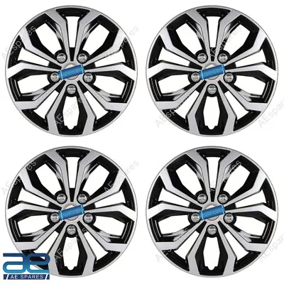 4 Pcs New Wheel Hubcaps Cover Plastic Black-Silver 12-17  For Cars Universal GEc • $171.34