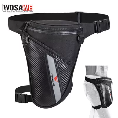 WOSAWE Motorcycle Drop Leg Hip Waist Bum Bag Waterproof Belt Thigh Fanny Pack • $24.98