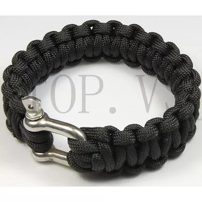 Paracord 550 Camping Para Bracelets Buckle Survival Hunting Metal Shackle #1 • $2.79