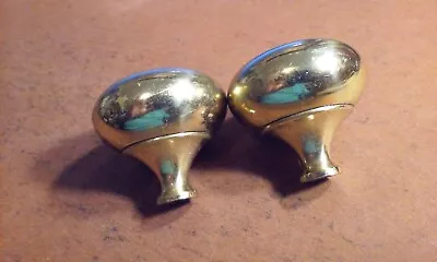 Lot 2 Solid Brass Knobs Pull Handles 1-3/8  Inches Diameter (no Screws) • $9