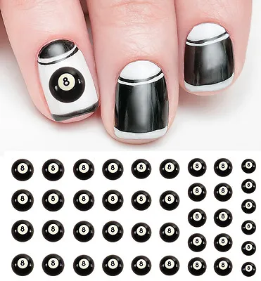 8 Ball Nail Decals  Nail Art Waterslide Decals - Salon Quality! • $4.99