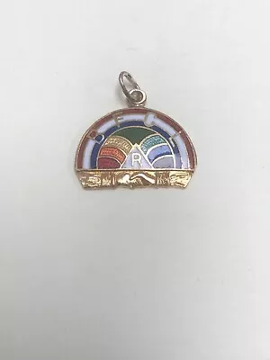 Vintage 10k Solid Yellow Gold Bfcl Rainbow Girls Masonic Charm • $150