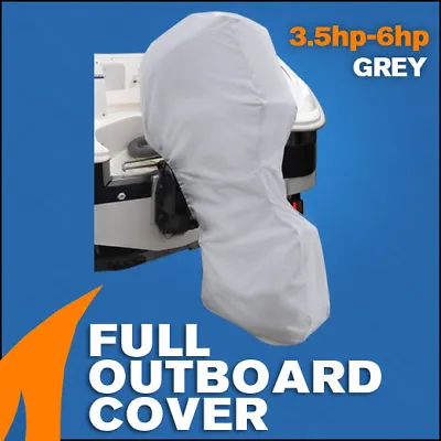 $41.95 • Buy Full Outboard Boat Motor Engine Cover Dust Rain Protection Grey - 3.5hp - 6hp