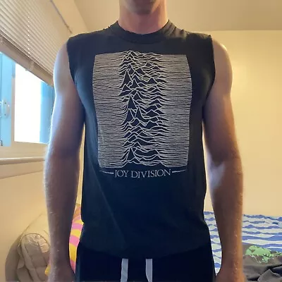 Vintage Joy Division Unknown Pleasures Sleeveless Distressed Shirt Mens Small • $300