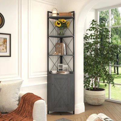 $129.99 • Buy Corner Cabinet Shelf 5-Tier Bathroom Storage Organizer Closet Tall Kitchen Hutch