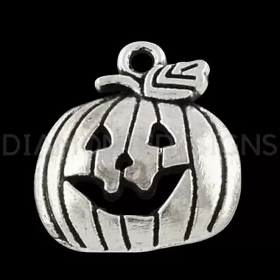 10 Pcs Tibetan Silver Halloween Pumpkin Charms 18mm Craft Beading Jewellery J113 • £2.19