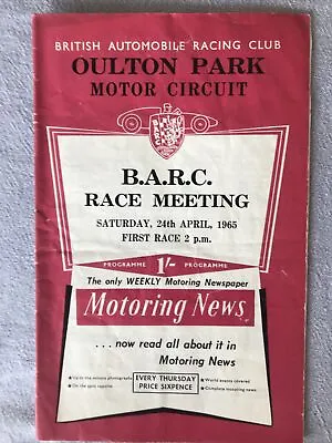 £7.50 • Buy Race Programme 24 April 1965 Oulton Park Saloons Sports Cars Formula Libre A5