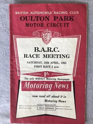 £7.50 • Buy Race Programme 24 April 1965 Oulton Park Saloons Sports Cars Formula Libre A5