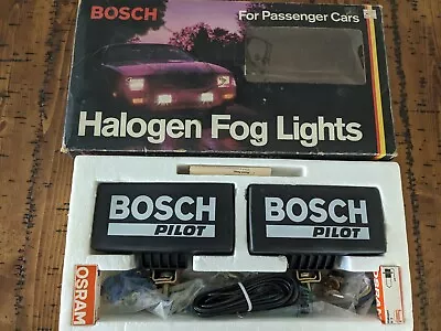 Vintage Clear Bosch Pilot Halogen Fog Lights W/ Covers #22451 Complete NOS • $194.65