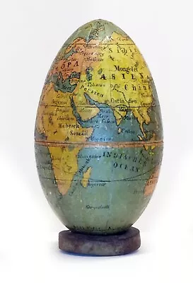 1870ca - Anonimous Egg Shaped Terrestrial Globe Miniature 4x7cm. • $2000