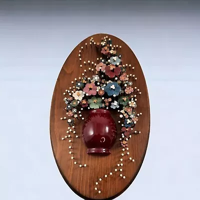 Vintage Pauline Owens Nail Art Bouquet 1975 Handmade  'Oval Reflection' MCM • $30