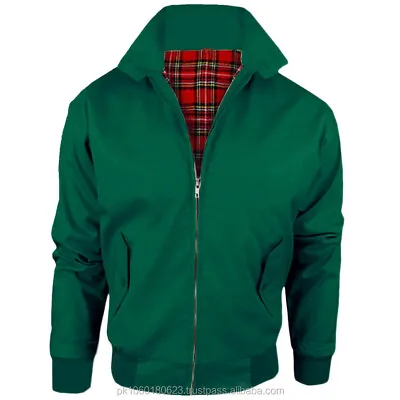 £4 • Buy Men's Green Harrington Classic Zip Retro Bomber MOD 70's Vintage Jacket 