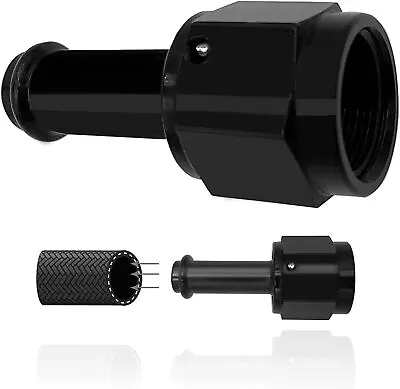 AN6 6AN Female To 5/16  Straight Push On Barb Hose Fitting Straight Swivel Black • $8.99