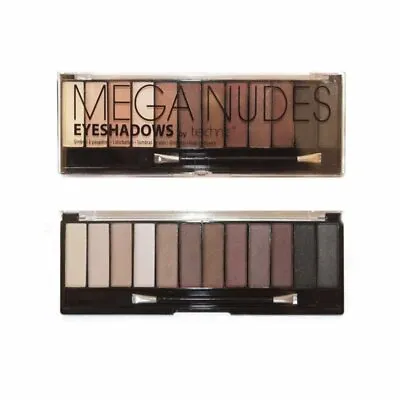 Technic Mega Nude 12 Shades Eye Shadow Palette Matte Eyeshadow Eyes Makeup • £3.19