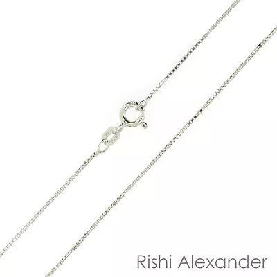 925 Sterling Silver Rhodium Finish Diamond Cut Box Chain Necklace .925 Italy • $6.99