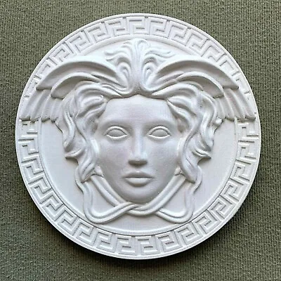 10  Medusa Gorgona Head 3d Carved Wood Greek White Wall Decor Decoration Plaque • $68.80