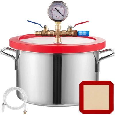 $77.41 • Buy 1.5 Gallon Vacuum Chamber Stainless Steel Degassing Thick Acrylic Lid Degassing