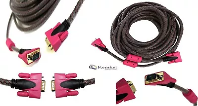 Kemket 10m Vga/svga 15 Pin Ddc Cable For Tv Computer Monitor • £7.45