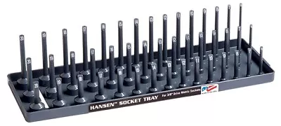 Hansen 3/8  Socket Tray Organizer Holder Metric 3 Row MM Shallow Semi Deep USA • $18.47