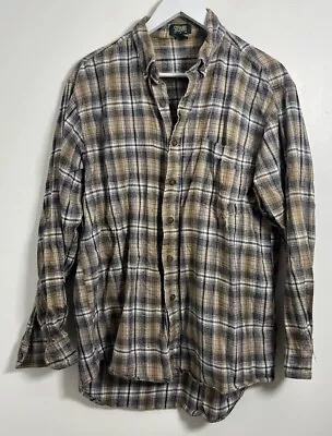 Stefano Flannel Shirt Casual Vintage Checked Beige Large • £4.99