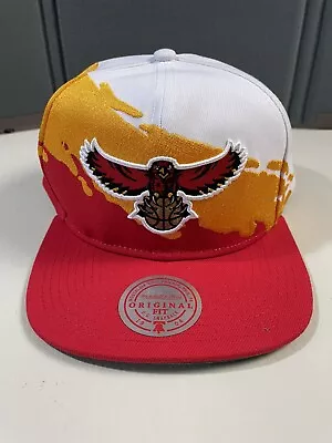 Mitchell & Ness NBA Atlanta Hawks Paintbrush Adjustable Snapback Hat Cap NEW • $29.95