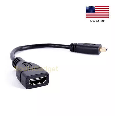  6 Inch Micro HDMI Type D Male To HDMI Type A Female Adapter Cable • $7.49