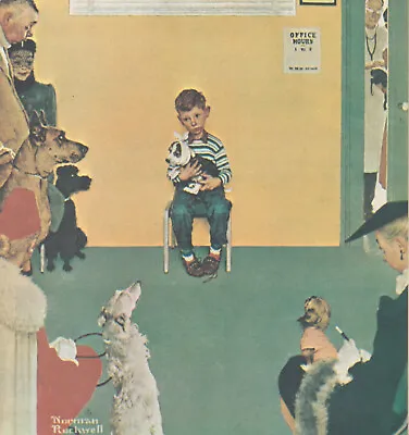 VET OFFICE BOY WITH DOG  NORMAN ROCKWELL[NewFolderNR 8x10 Poster FINE ART Print • $3.99