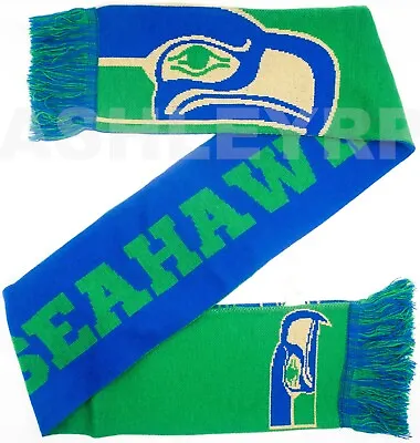 $21.99 • Buy Seattle Seahawks NFL Throwback Retro Knit Winter Scarf NEW Officially Licensed 