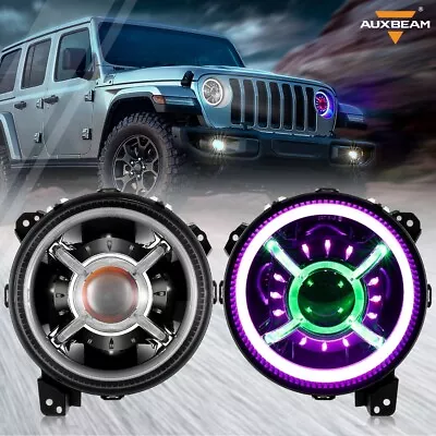 £518.99 • Buy Pair 9 Inch RGB Headlights For Jeep Wrangler JL JLU Sport Rubicon Sahara 2018-21