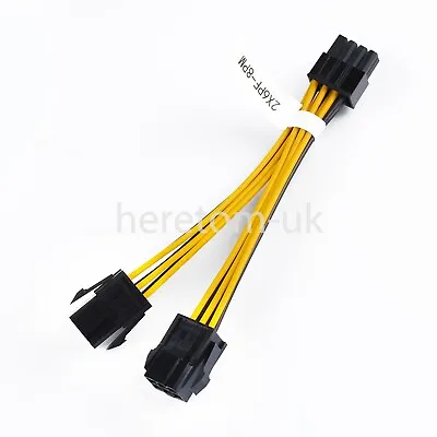 £3.73 • Buy 15cm Dual 6 Pin Female To Single 8 Pin Male PCIe Graphics Power Cable Connectors