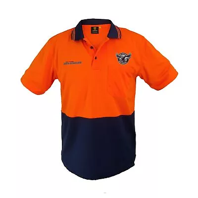 Manly Warringah Sea Eagles NRL Short Sleeve Polo Work Shirt Orange Easter Gifts • $49.99