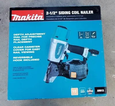 Makita AN613 2-1/2  15° Pneumatic Siding Coil Nailer (Tool-Only) NEW!!! • $277