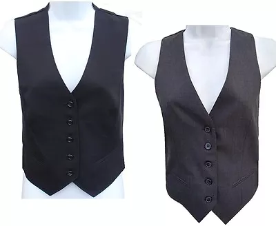 Ladies Womens Wool Blend Waistcoat Hospitality Formal Waiter Catering Workwear • £12.99