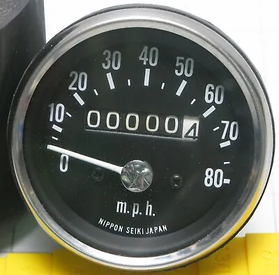 Nippon Seiki 80 Mph 2 1/2  Speedometer 2:1 Ratio Scooter Motorcycle Snowmobile • $24.50