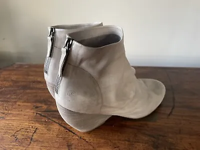 £105 • Buy MARSELL Soft As Butter Very Pale Grey Soft Leather Ankle Boots Sz 40 (6.5)