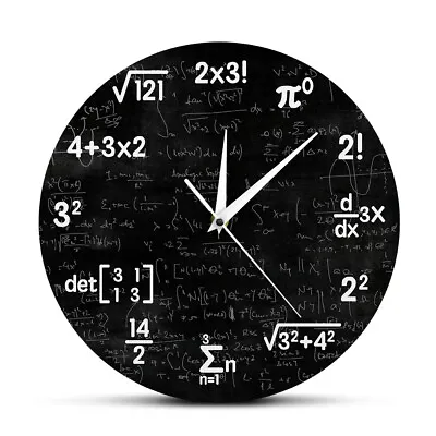 Math Equations And Notations Mathematics Chalkboard Geek Wall Clock Educational  • $42