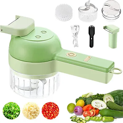 4IN1 Electric Vegetable Slicer Handheld Mini Garlic Chopper Food Blender Grinder • $17.90