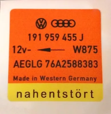 £4.80 • Buy Vw Audi Engine Radiator Fan Sticker Ur Quattro B2 Mk2 Gti Golf 16v 191 959 455 J