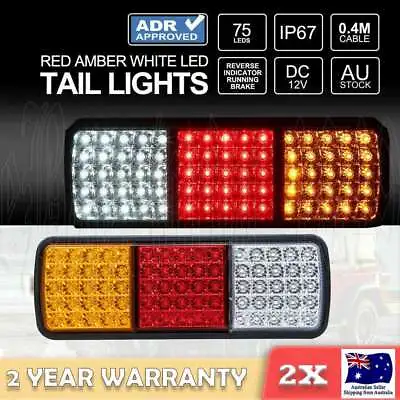 2x 75 LED Tail Lights Stop Indicator Reverse Lamp 12V Trailer Truck Ute Light OZ • $28.95