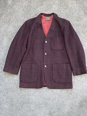 Vintage Pendleton Wool Collarless Blazer Jackets Women's Estimated Size Large • $54.99
