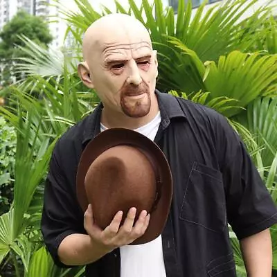 Breaking Bad Walter White Latex Full Head Mask Halloween Costume Cosplay Props • $24.89