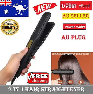 2IN1 Ceramic Hair Straightener Tourmaline Ionic Flat Curler Wet And Dry Use Hair • $29.49