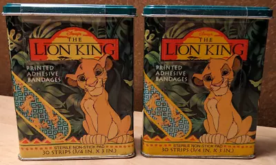 Vintage TWO Disney's The Lion King Bandages Tins 90’s New And Unopened • $13.99