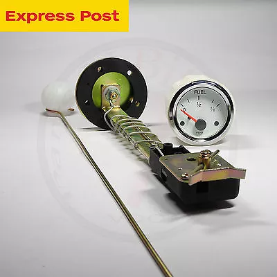 VDO 52mm 12v WHITE/CHROME FUEL GAUGE + SENDER Automotive-marine-4wd • $178.99