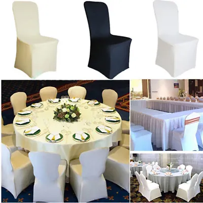 £11.59 • Buy 50-100PCS Chair Covers Spandex Stretch Wedding Banquet Anniversary Party Event