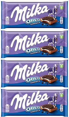 4 MILKA OREO SANDWICH Alpine Milk Chocolate Bar Sweets Candy 92g 3.2oz • £33